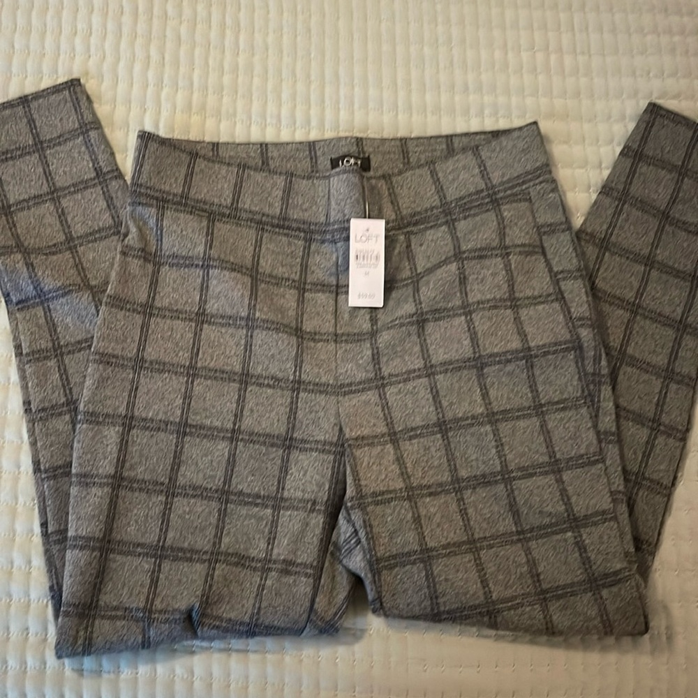 Loft NWT women’s plaid legging ponte pant size medium